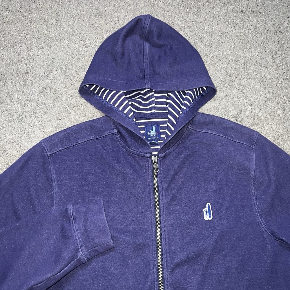 JOHNNIE-O BURNS STRETCH COTTON HOODIE SWEATSHIRT IN TWILIGHT SZ S SMALL
